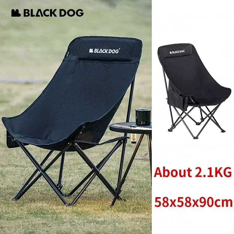 

Black Dog Folding Camping Chair Ultralight Outdoor Sleeping Chair Relax Portable Wide Moon Event Fishing Folding Beach Mountain