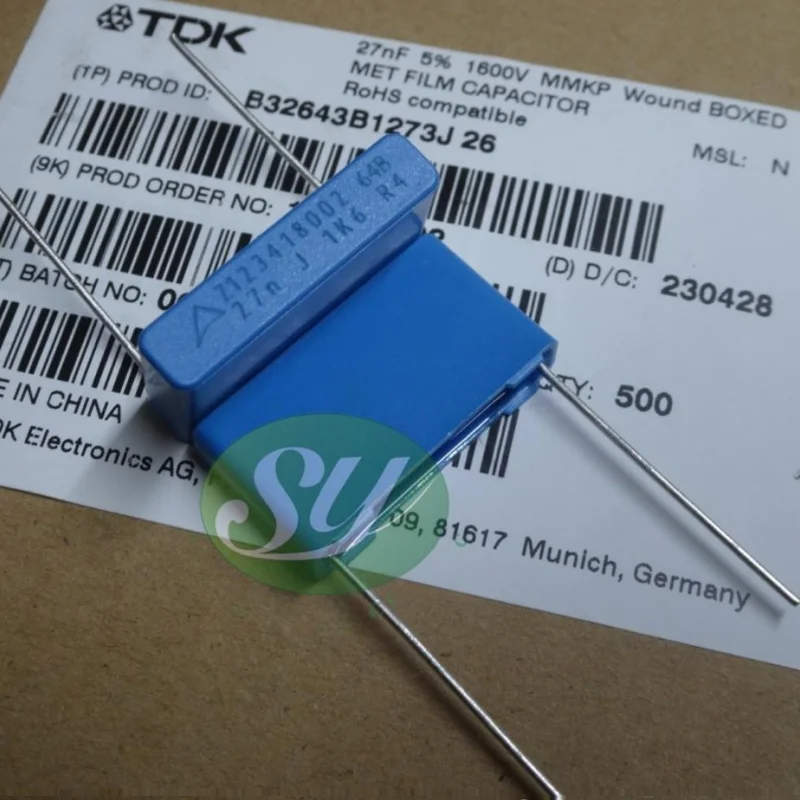 

10PCS EPCOS 0.027uf 1600v 27nf 273 22MM film capacitor B32643B1273J
