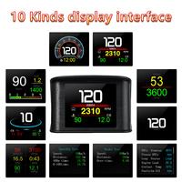 P10 Pro Head Up Display Digital OBD2 Mileage On-board Computer Car OBD HUD Car Digital Display Speedometer Temp Meter Custom
