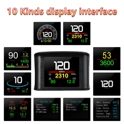 P10 Pro Head Up Display Digital OBD2 Mileage On-board Computer Car OBD HUD Car Digital Display Speedometer Temp Meter Custom