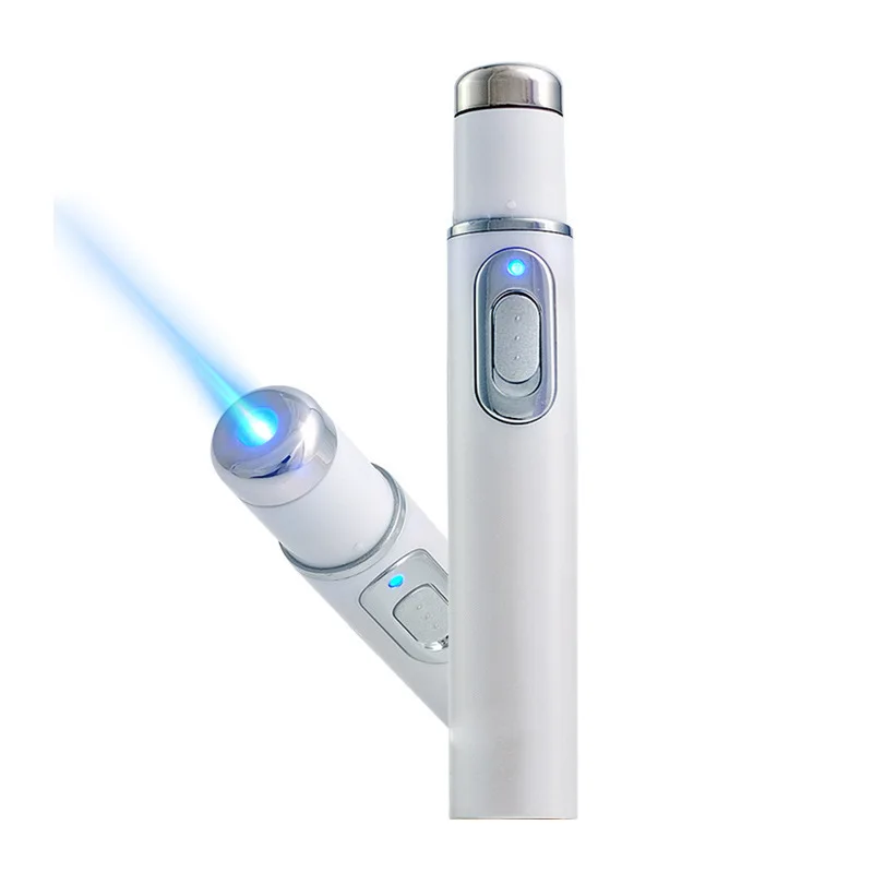 Blue Light Therapy Acne Laser Pen Machine Blu-Ray Acne Pen Portable Wrinkle Toxin Removal Treatment Massage Facial Care Device