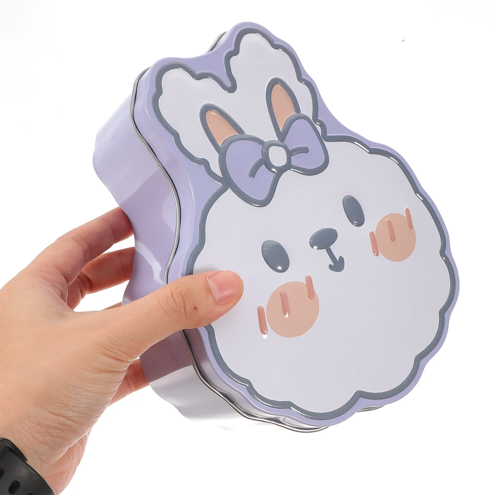 

Rabbit Shape Tinplate Candy Box Holiday Gift Storage Container for Cookies Chocolate Small Gifts Festive Decorative Cookie Tin