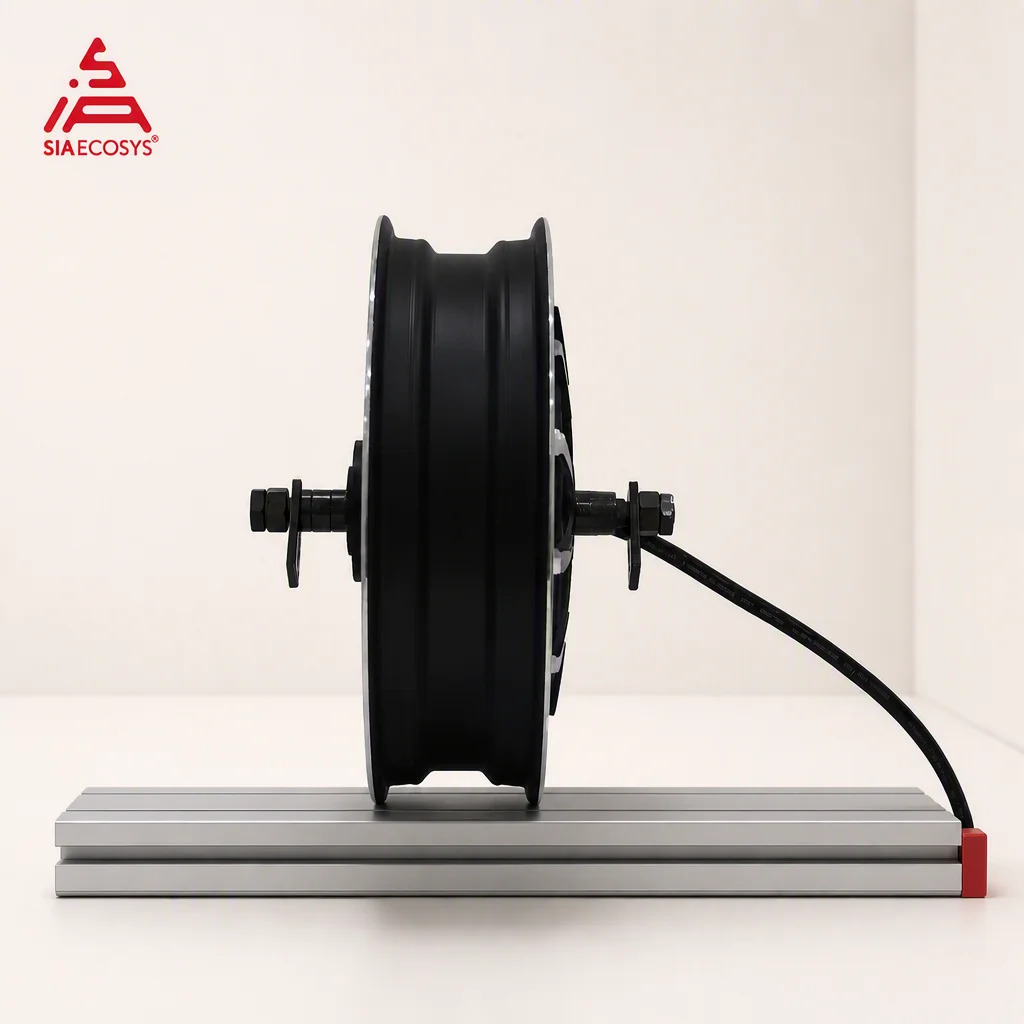 QSMOTOR 2KW V1.12 14x3.5 Inch In-Wheel Hub Motor with Rim for Electric Motorcycle Scooter Small Power Application Drive Kit