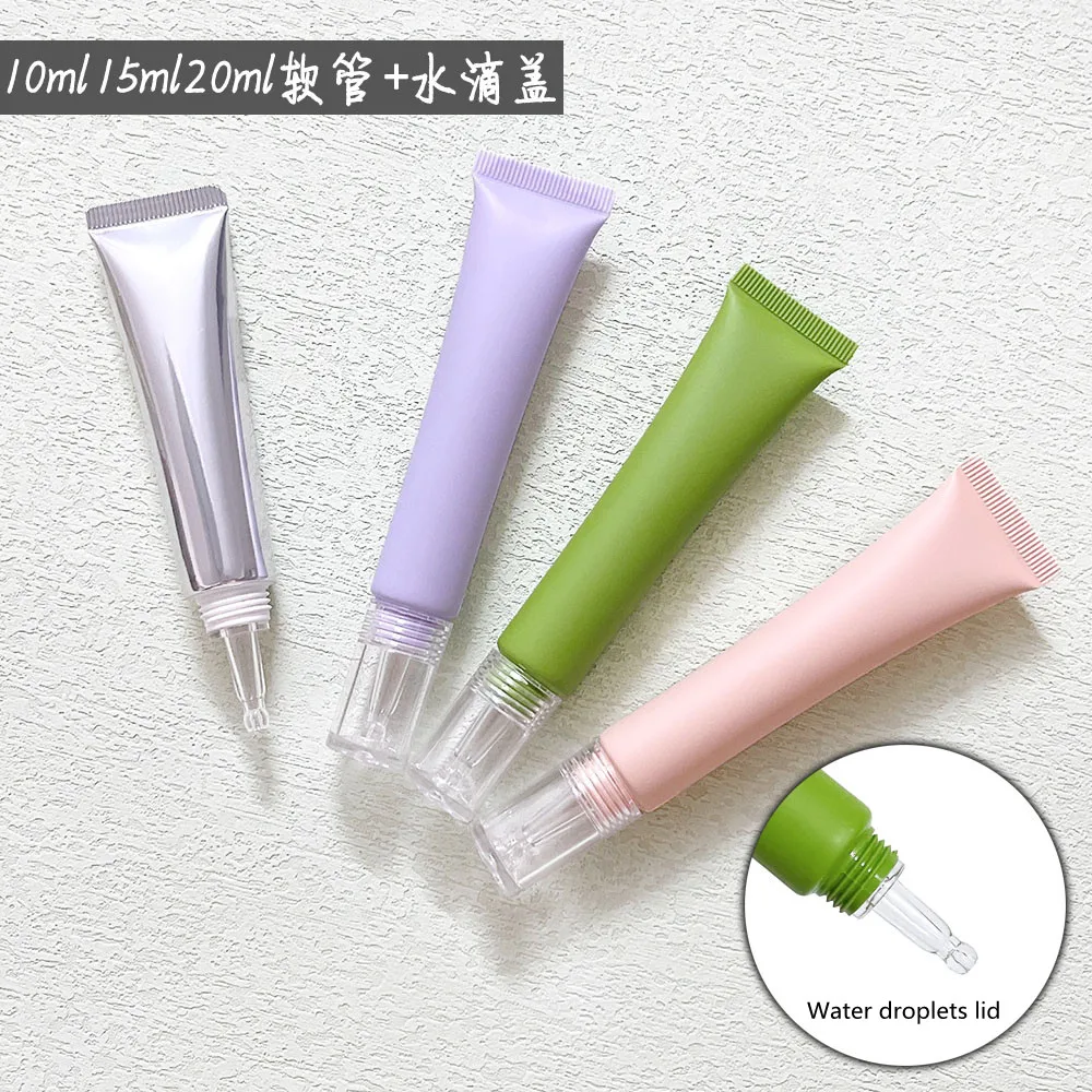 10-100pcs 10/15/20ml Empty Cosmetic Soft Tube Squeeze Hose Essential Oil Hyaluronic Acid Stock Gel Dropper Bottle Container