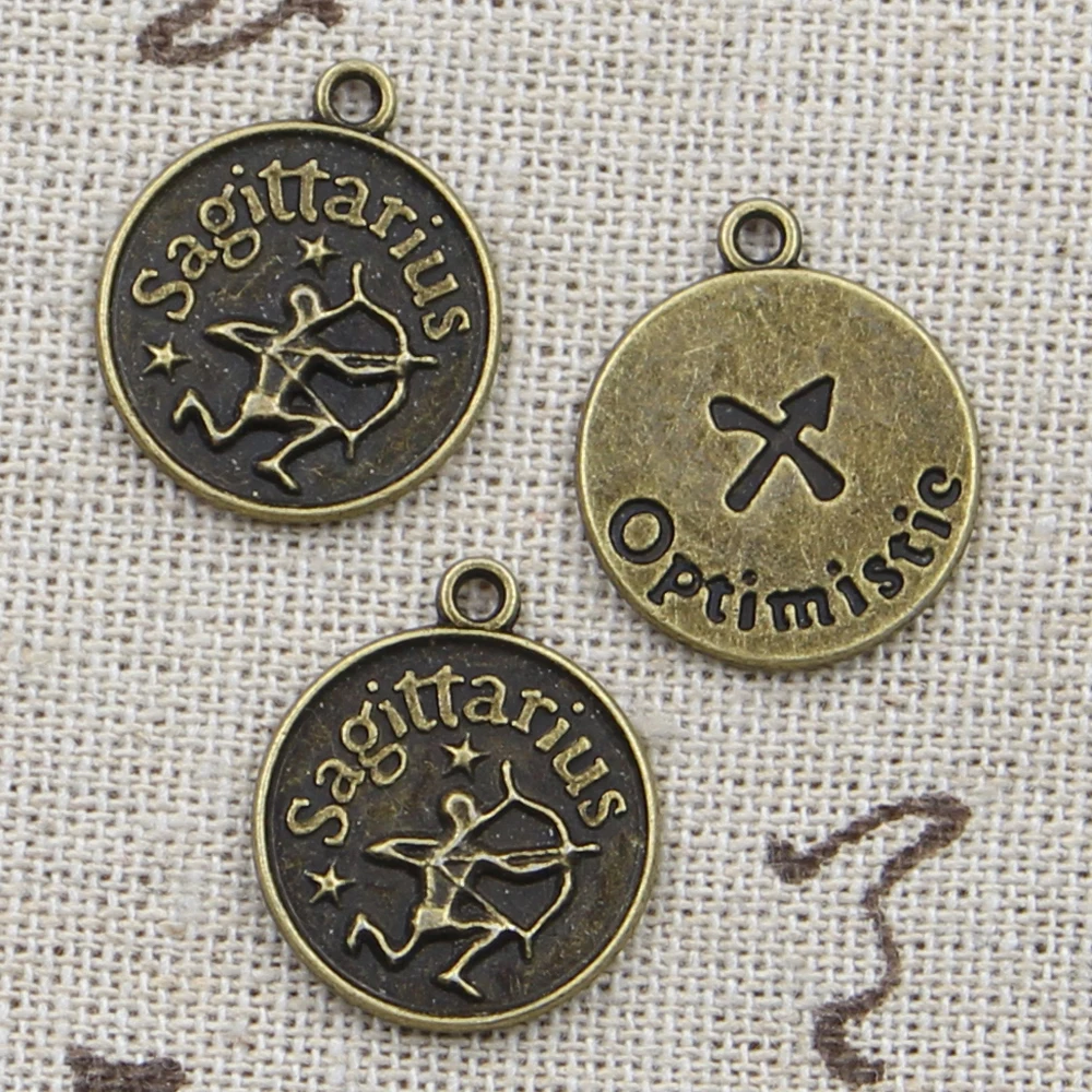 12pcs Charms Zodiac Capricron Aquarius Aries Cancer Leo Libra Taurus Scorpio Sagittarius Vigro Gemini Pisces DIY Antique Pendant