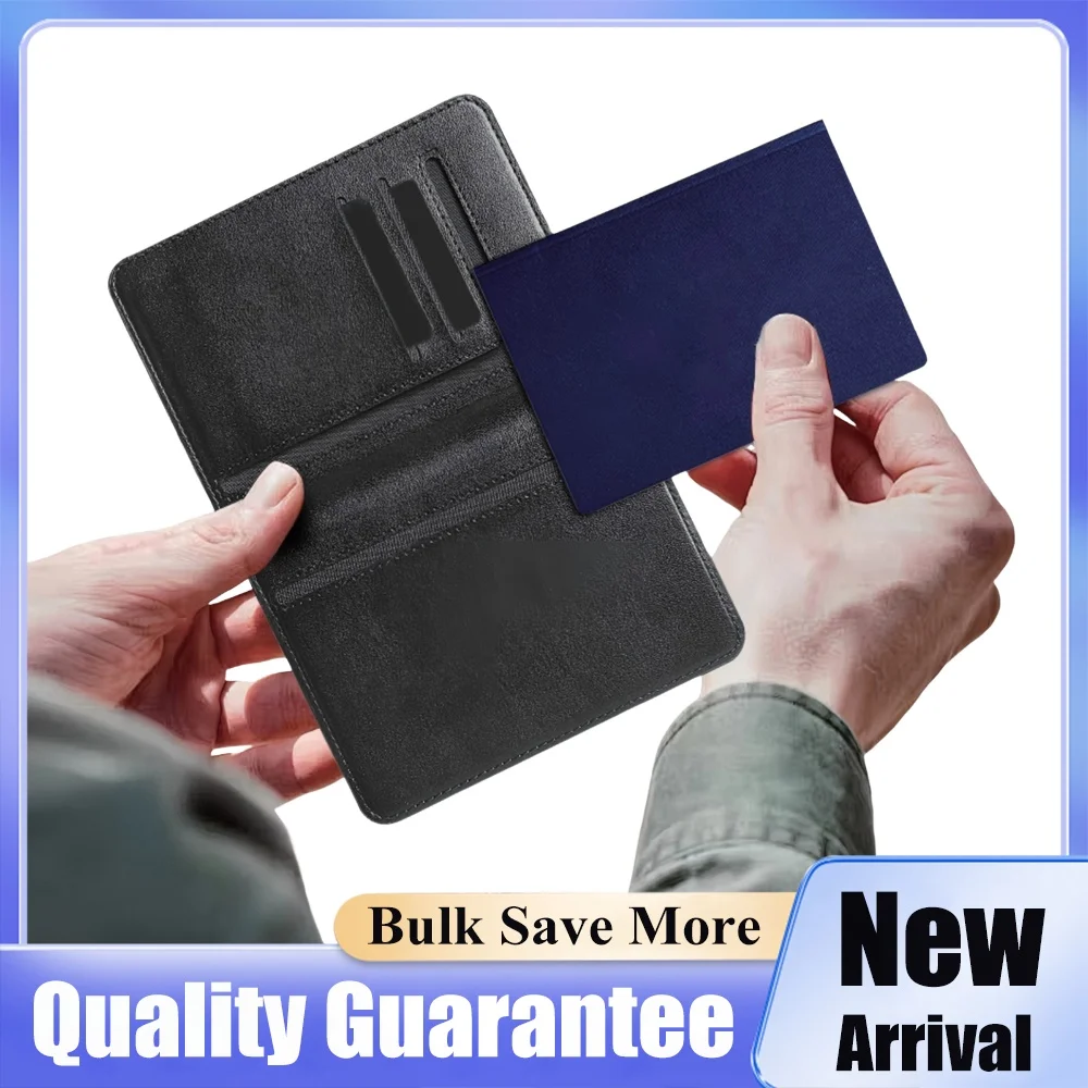 PU Leather Passport Cover with Location Anti-Lost Smart Tracker Multi-Card Slot Holder Travel Wallet Wireless Charging for