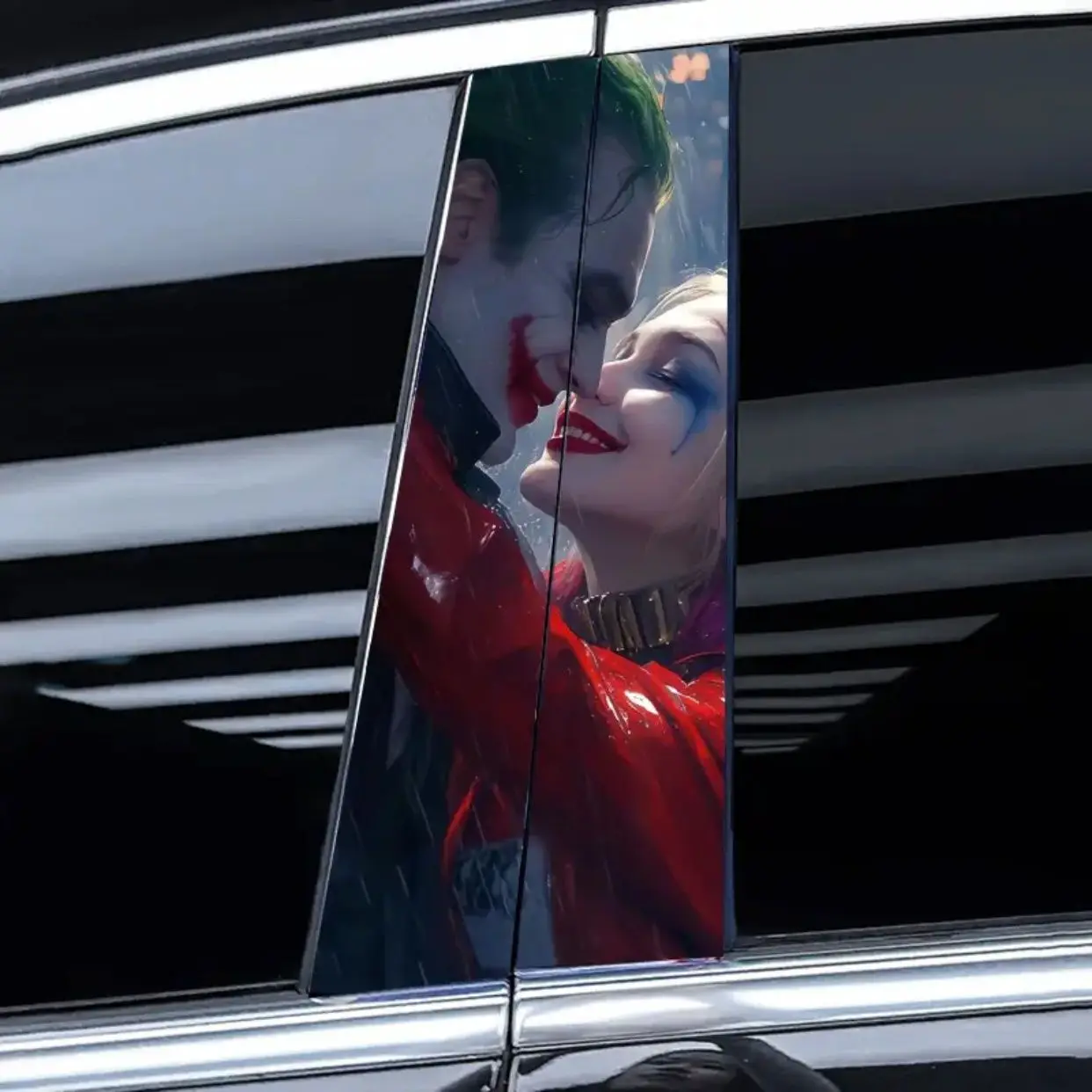 Car Stickers Auto B Pillar Waterproof Halloween Decoration Gothic Joker Girl  DIY Car Doors Pillar Sunscreen PET Decals view 6