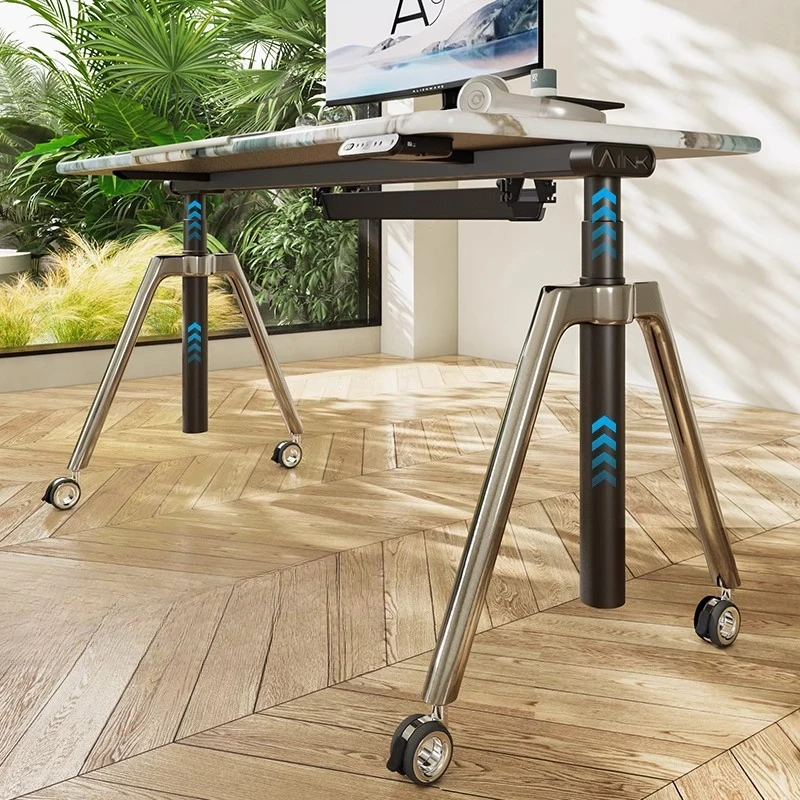 Electric lifting table, tea table,desktop computer, office, home boss table A9 luxury stone [Beijing Baiyuhua]