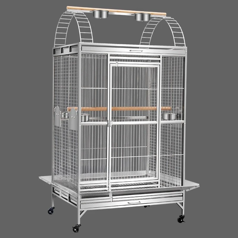 Stainless steel metal parrot bird cage, extra large, giant large bird cage, villa parrot breeding cage