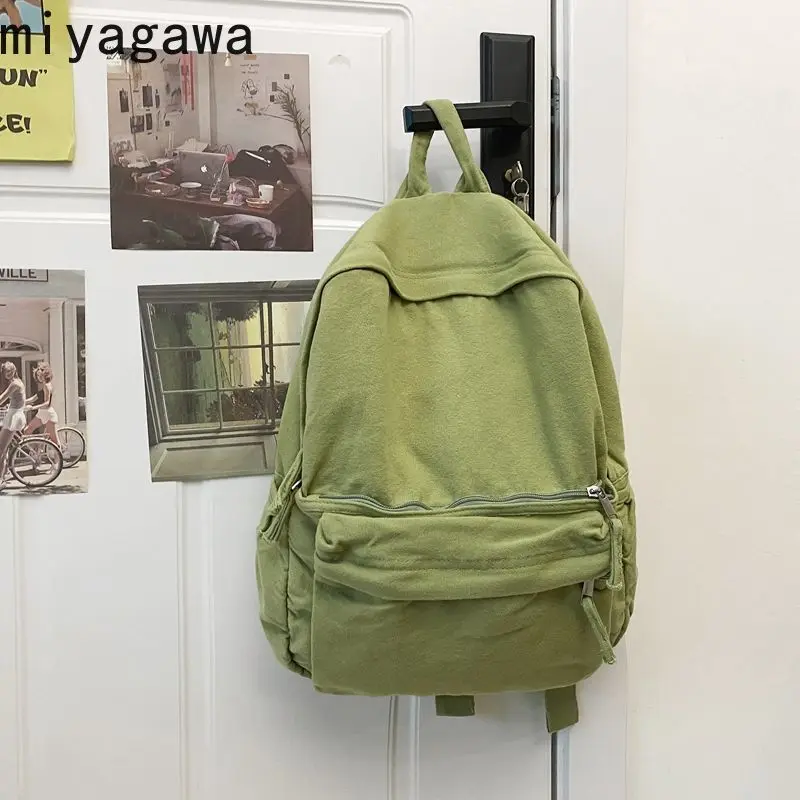 

Miyagawa Retro Travel Backpack Causal Canvas Travel for Male and Female Students Fashion School Bag 2023 New Backpacks