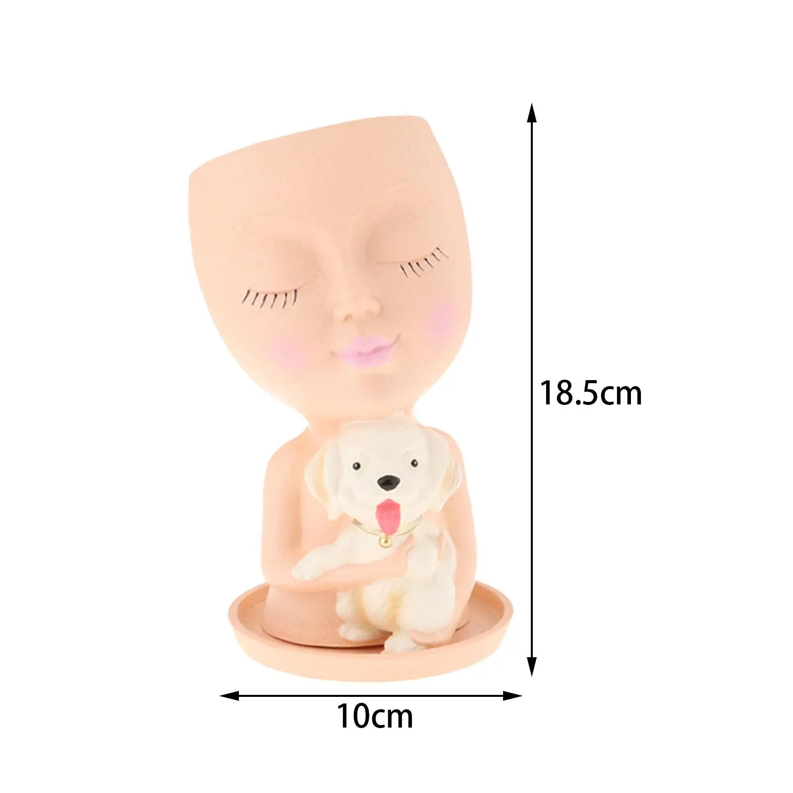 Girl Head Planter Decorative Plant Pot for Table Indoor Outdoor Living Room