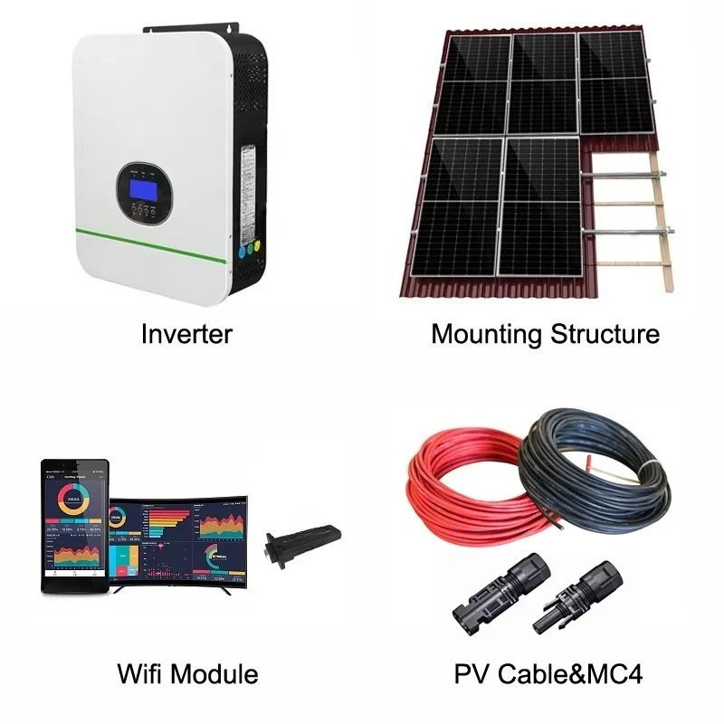 High Efficiency 5KW 8KW 10KW Home On-Grid Solar Energy System Ground Mount Controller Environmentally Friendly Battery