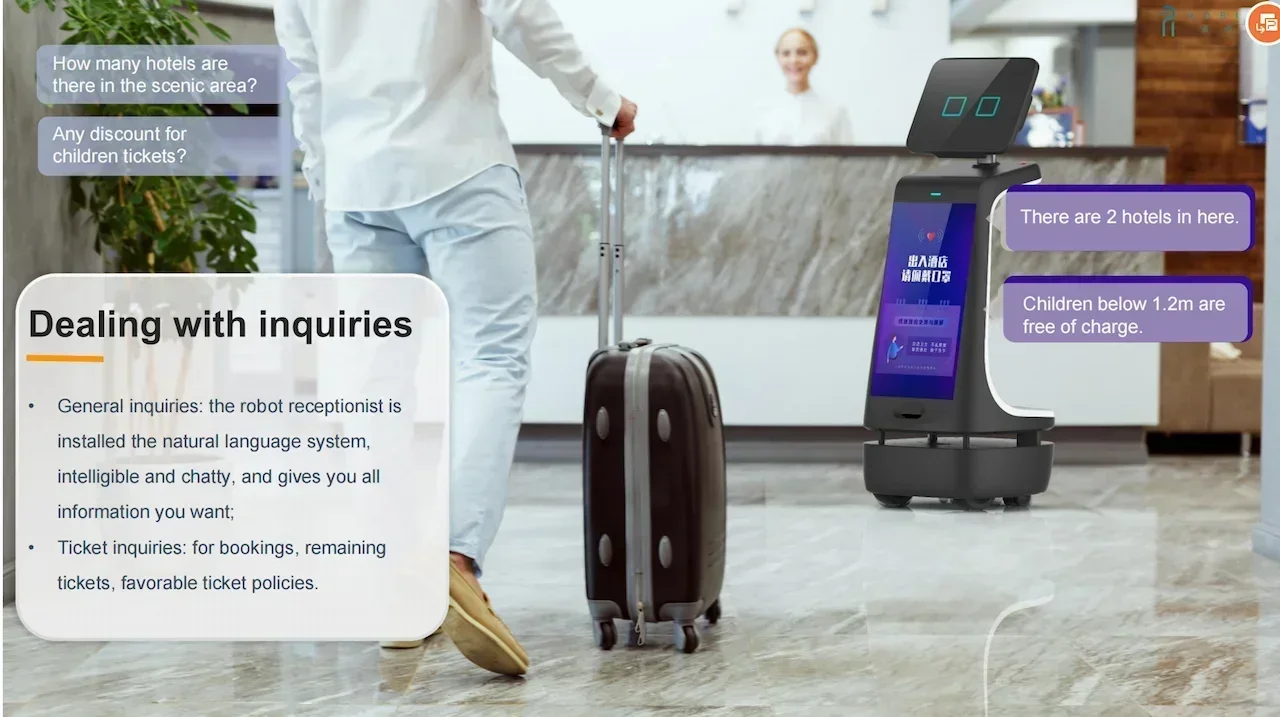 China High-tech Advertising Display Intelligent Robot Guiding Humanoid AI Reception Robot for Restaurant Hotel Mall