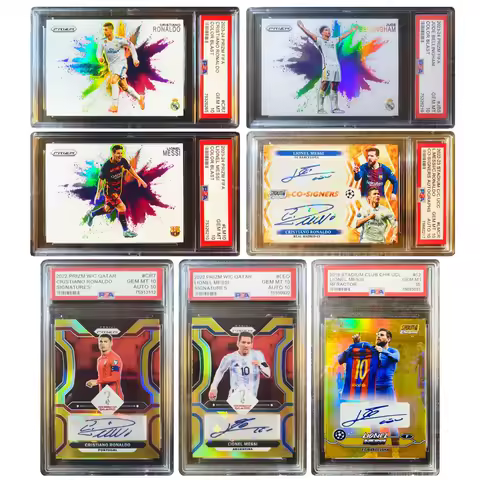 PANINI Haaland Messi Cristiano Ronaldo Milan DIY hausgemachte Regenbogen-Flash-Signatur-Sammelkarte Geburtstagsgeschenk für Jungen - AliExpress 26