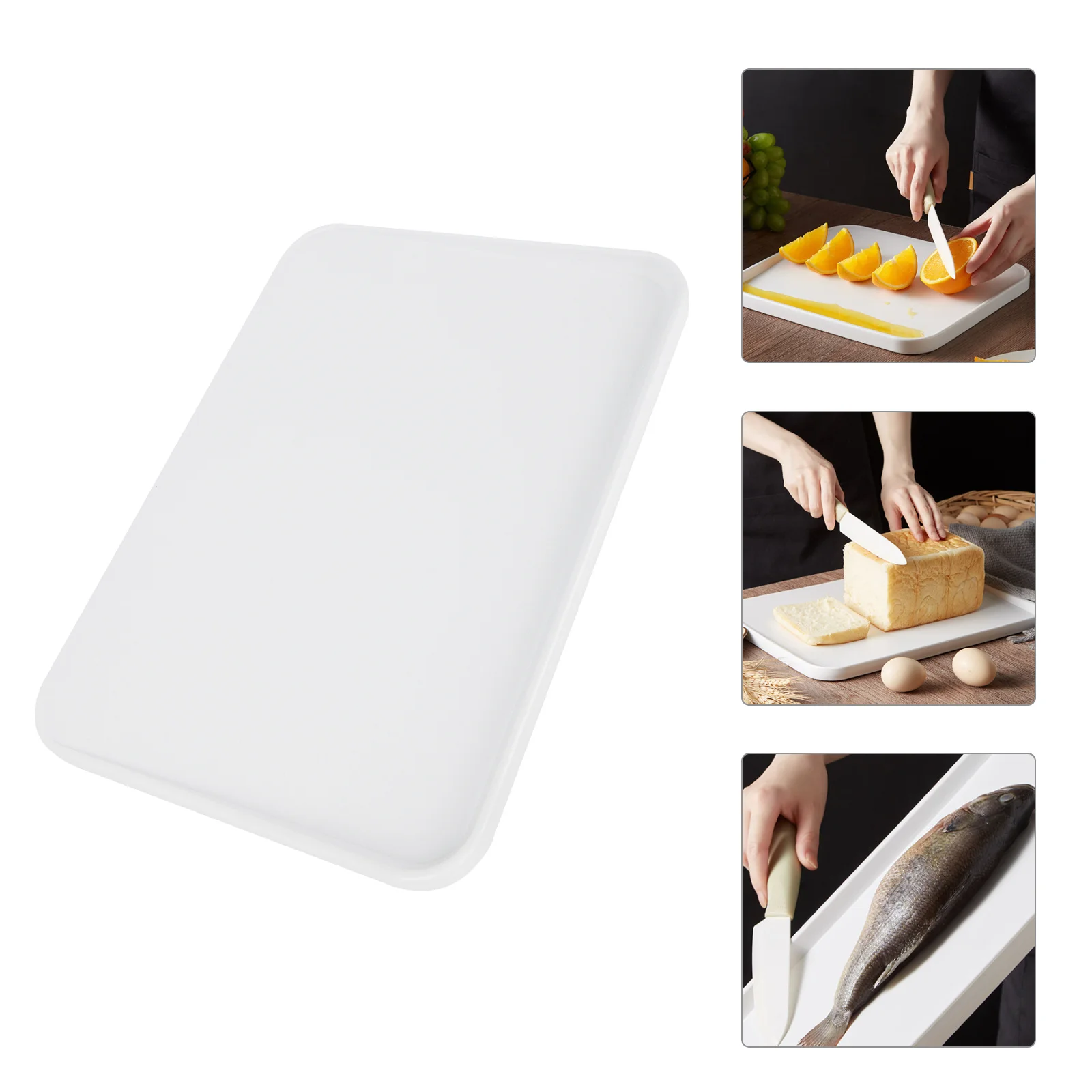 

1pc Silver Ion Cutting Board Double-Sided Slope Vegetable Separation Non-Slip Plastic Chopping Block Kitchen