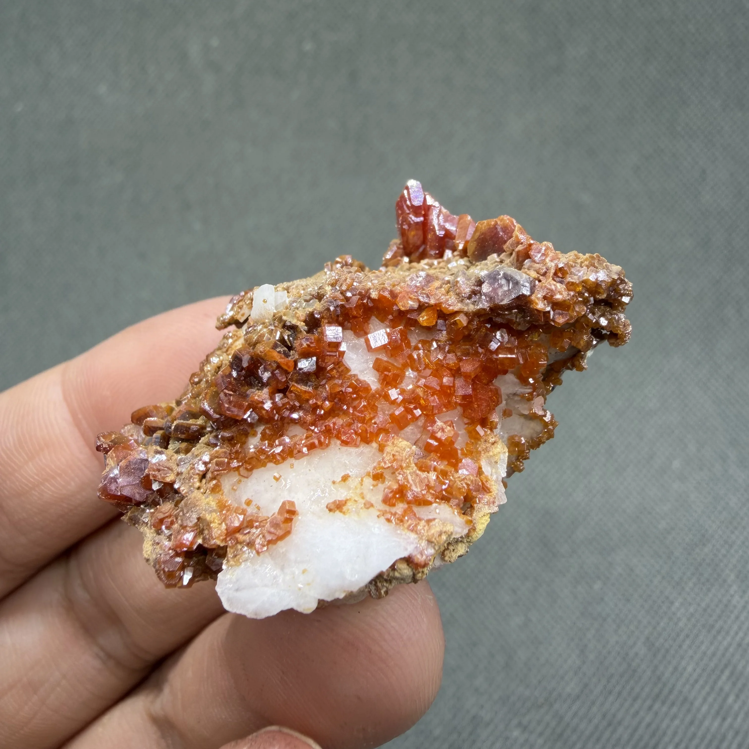 37 g Natural Orange Red Vanadinite Cluster Rare Vanadate Mineral Specimen for Geology Collector Study Gift