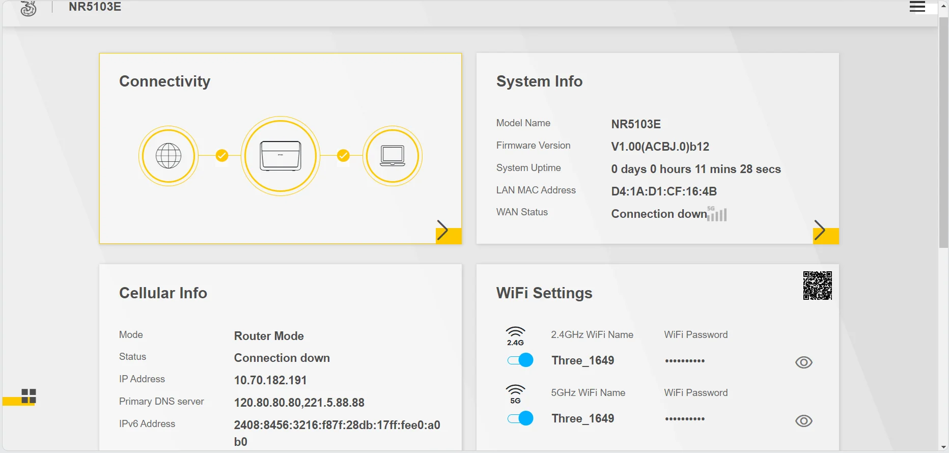 Unlocked ZYXEL NR5103E 5G WIFI 6 + Mesh Router 4.7Gbps NSA/SA 5G 4G+LTE CPE Router