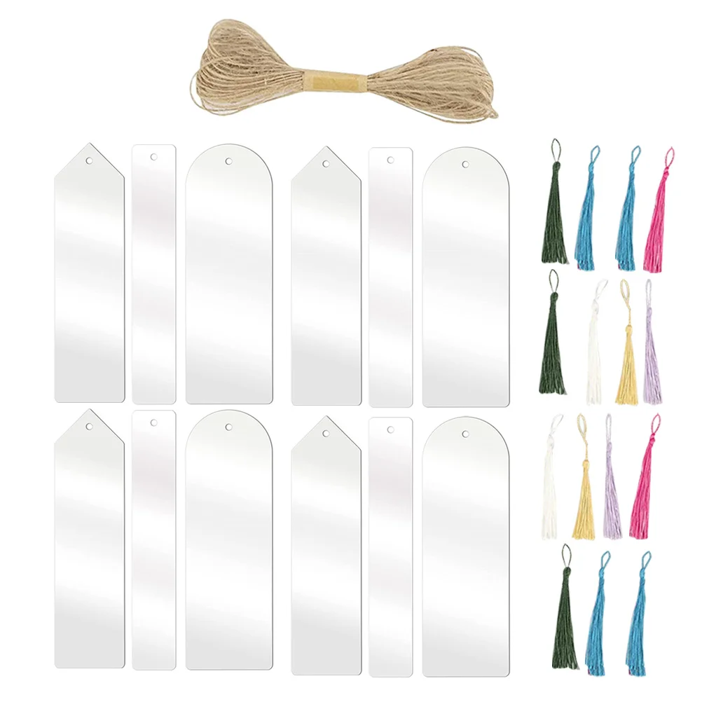 

1Set Acrylic Bookmarks DIY Blank Unpainted Tags for Decorating Craft Projects Transparent Sturdy Book Lovers Accessory Trendy