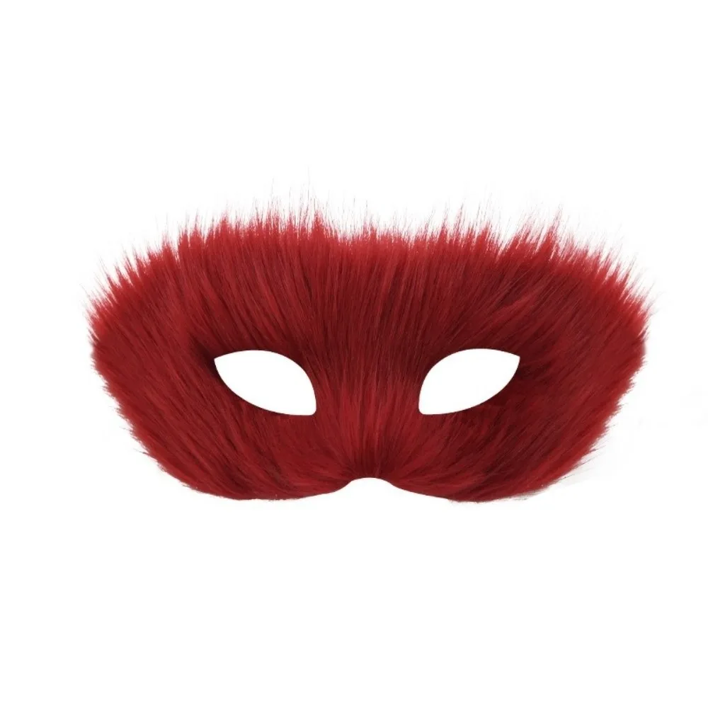 

Funny Cartoon Plush Cat Mask Long Furry Animal Half Face Mask Halloween Decoration Eye Mask Masquerade Mask Carnival Party