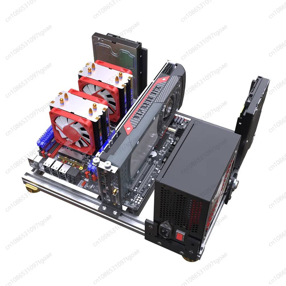 Clear Acrylic Open Air DIY Computer Test Case Bottom Power Layout MATX ATX Available Water Cooling Support For Desktop