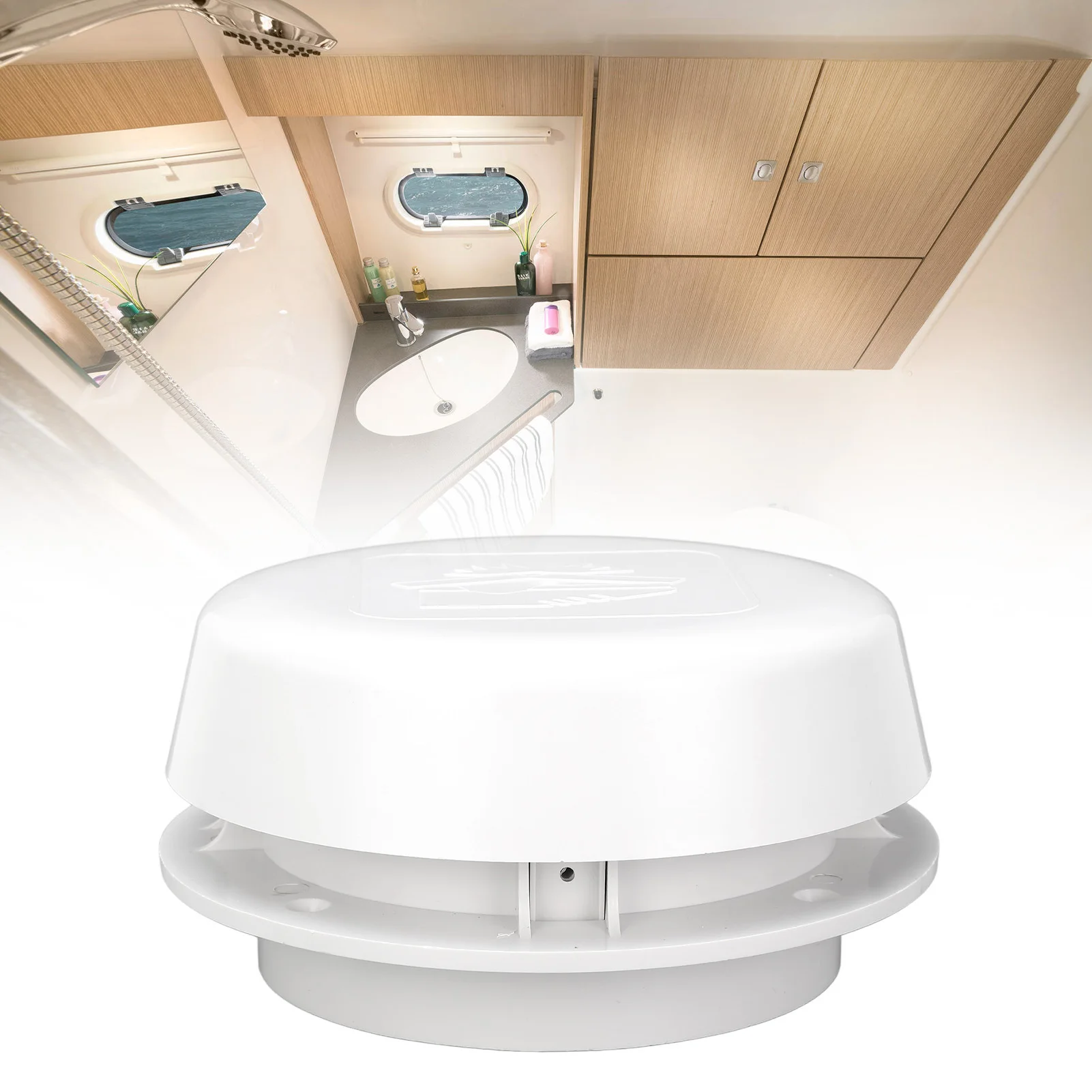 

Круглая грибная вентиляция для автофургона, вентиляционное отверстие на крыше для автофургона, 155 мм, устойчивое к деформации, прочное, устойчивое к окислению, универсальное для кемпера