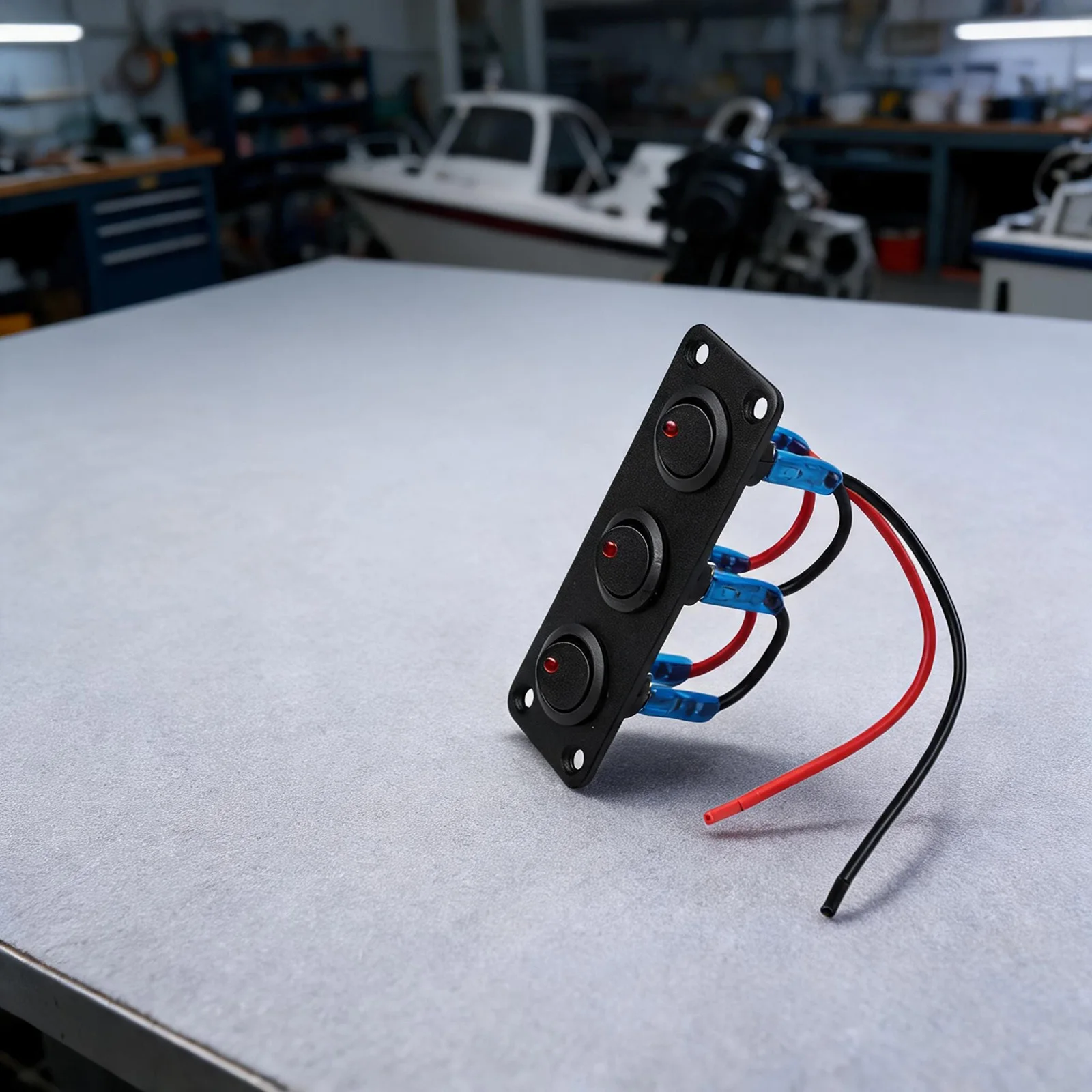 12v Dc Circuit Control 3 Gang Rocker Switch Lighted for toggle Switch Metal Switch Panel Control Led Light Bars Support