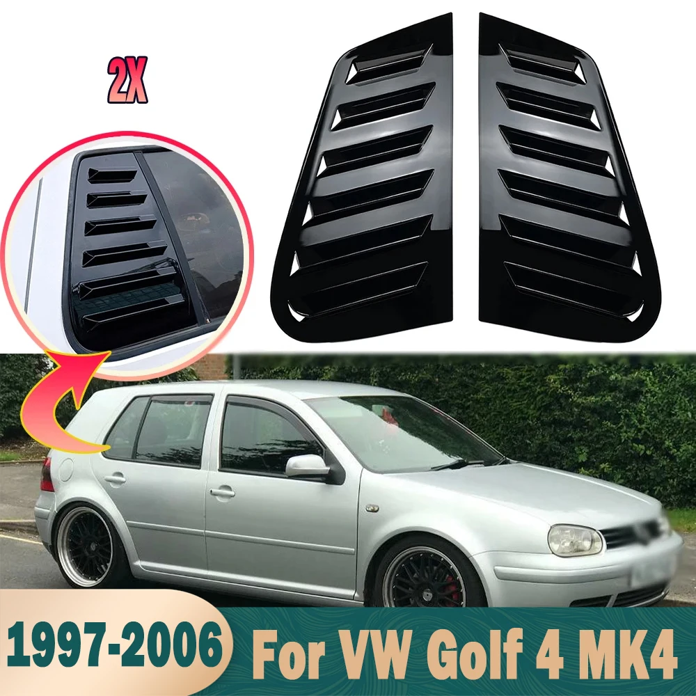 A Pair Rear Window Louver Shutter For Volkswagen Golf 4 MK4 1997-2006 Side Air Vents Shutter Cover Trim Exterior Accessories