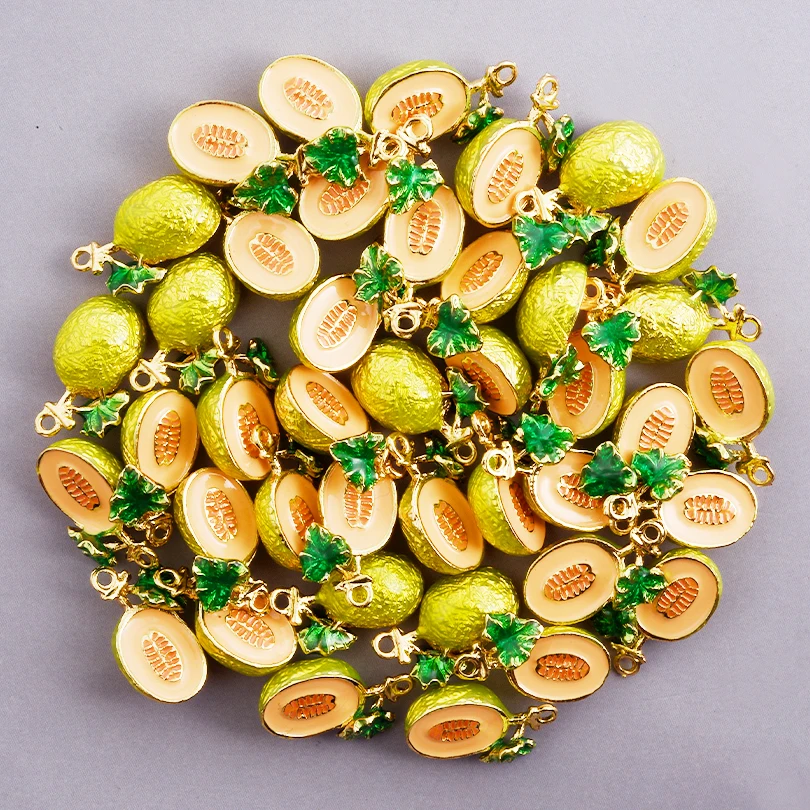5Pcs Hami Melon Spotted Leopard Puppy Honeycomb Shope Design Alloy Stylish Pendants DIY Making Necklace Accessorice Jewelry