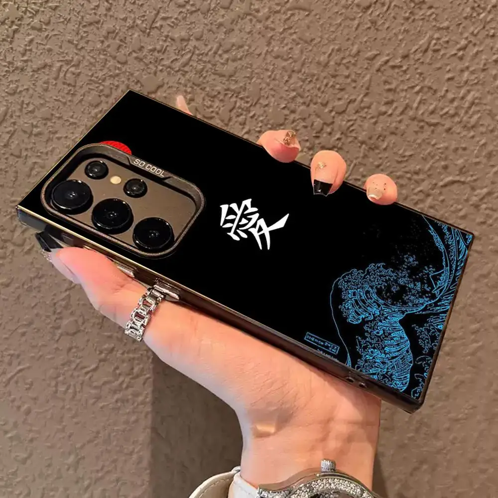 Japanese art font design Phone Case IMD Colorful Silver Suitable case For SamsungS25 S24 S23 S22 S21 S26 Plus Ultra Fold A