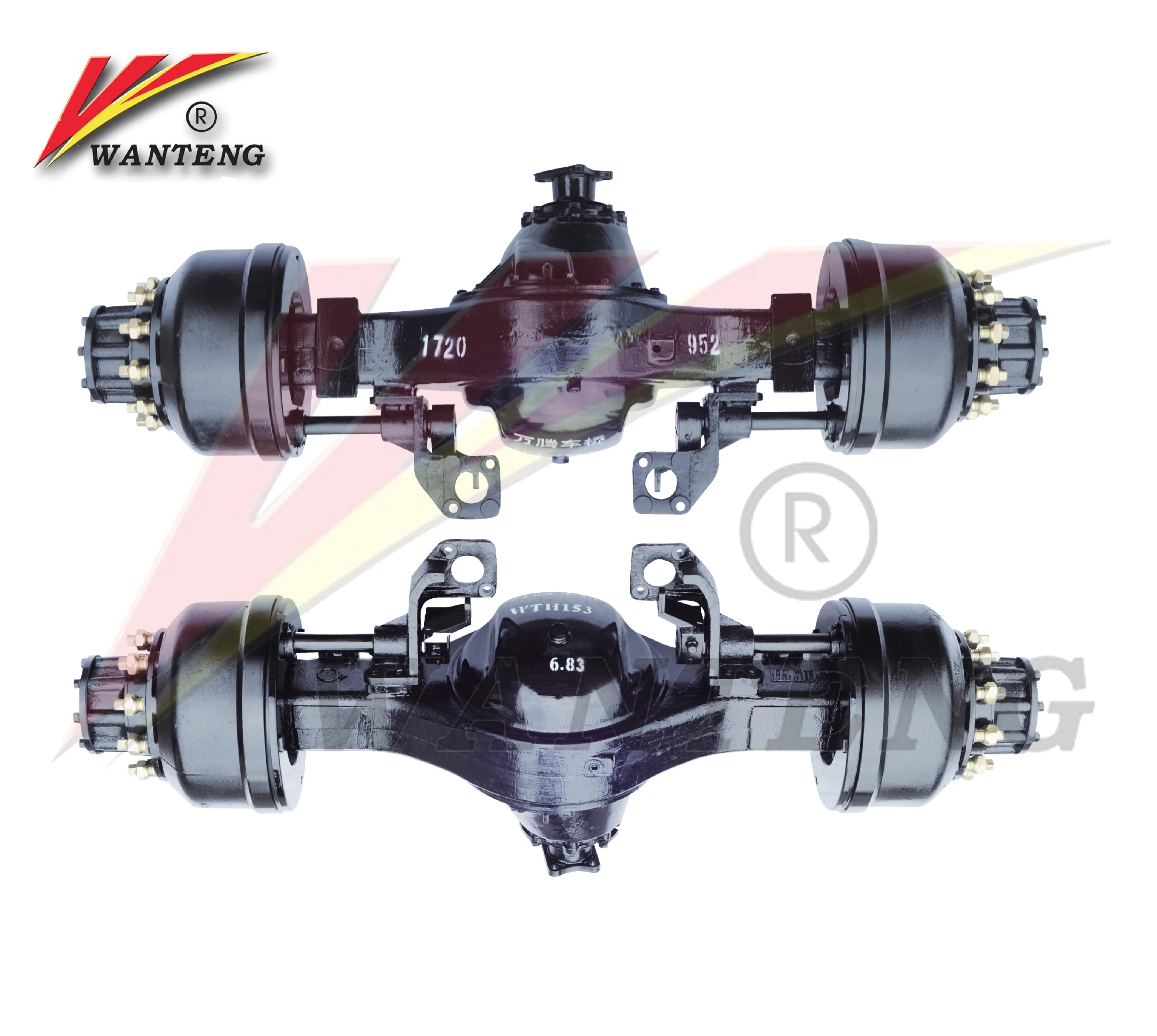Factory Price Heavy Truck Differential Rear Axle Double Rear Axle With Suspension