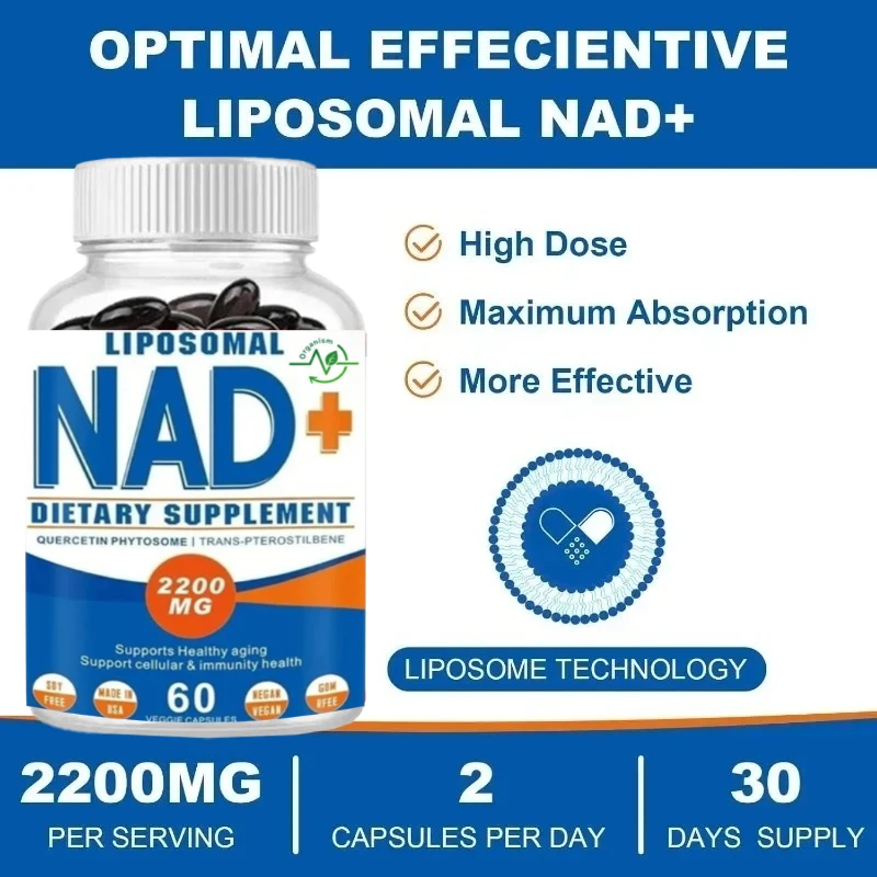 

Liposomal NAD+supplement - Suitable for Both Men and Women, Enhances Cellular Energy and Anti-aging, 60 Capsules