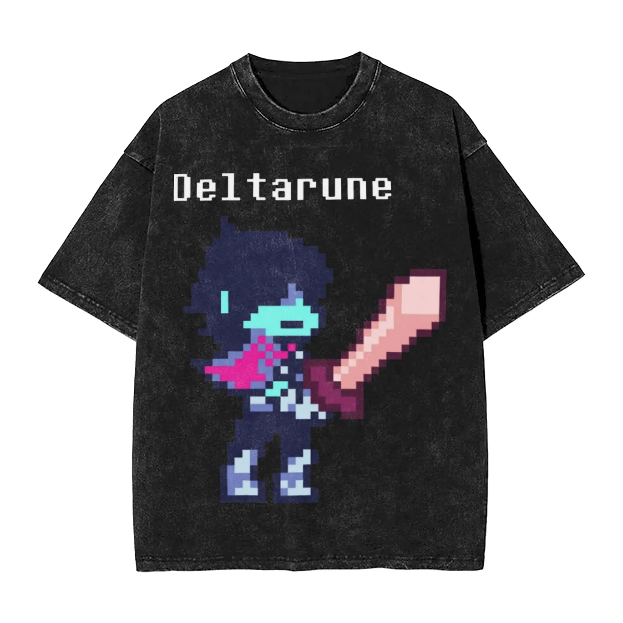 Delta Rune Kris   Deltarune Washed T Shirt Streetwear T-Shirt  Tee Shirt for Men Women Short Sleeve Oversize Graphic Printed