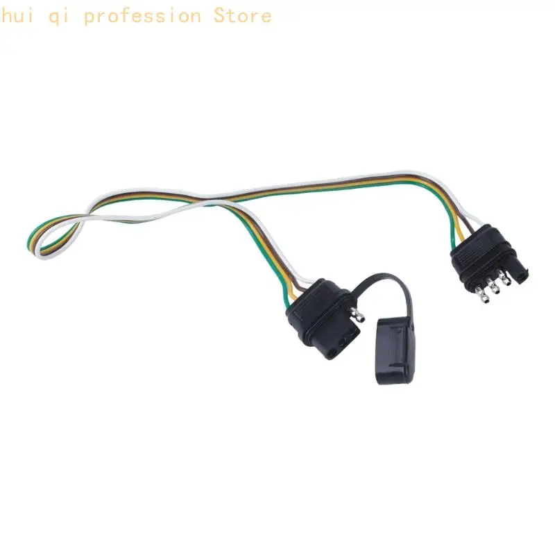 24 Inch Trailer Extension Wire Flat 4 Pin Male Female Harness for Trailer Light Wiring Replacement Rewiring and Short Repair