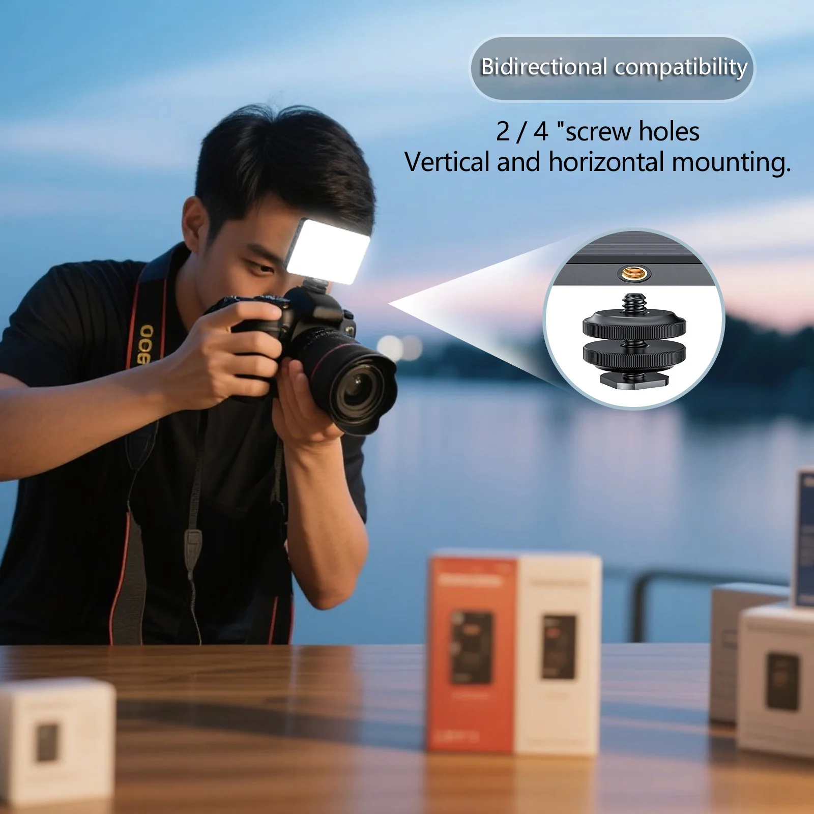 3000mAh Magnetic Photography Light Dual-Side Phone/Camera Light 2500K-9000K Color Temp Cold Shoe Mount for iPhone magnetic Huwei