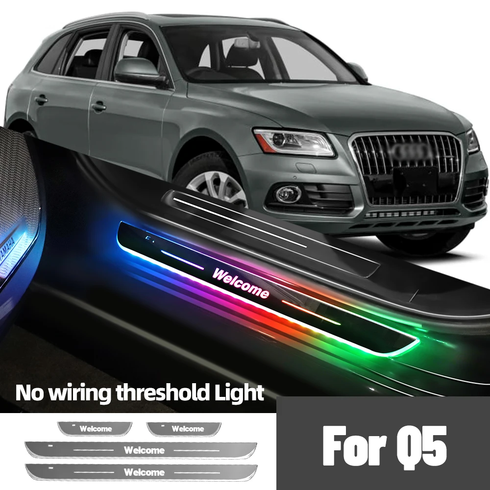 

For Audi Q5 8R FY 2008-2023 2016 2017 2018 2020Car Door Sill Light Customized Logo LED Welcome Threshold Pedal Lamp Accessories