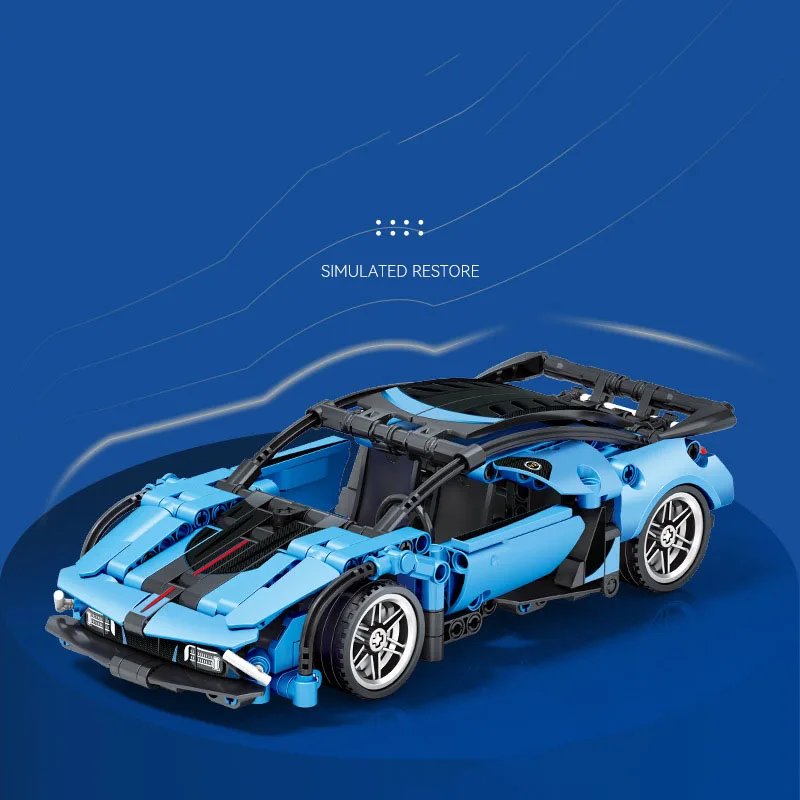 Maßstab 1:18 Technische Dodges Viper SRT Muskelsportwagen Moc Baustein Montagemodell Fahrzeug Ziegel Spielzeugsammlung als Geschenk