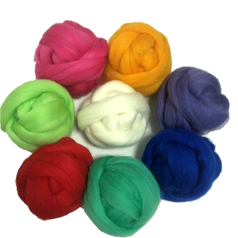 200g 66S  Wool Fibre  for Needle Felting Wet Felting Wool Felting Handmade Spinning DIY Craft Materials