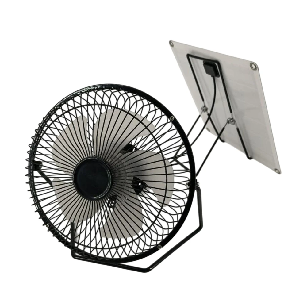 10W Solar Panel Fan with USB Charging Portable Table or Floor Fan for Outdoor Indoor Use and Mobile Device Power