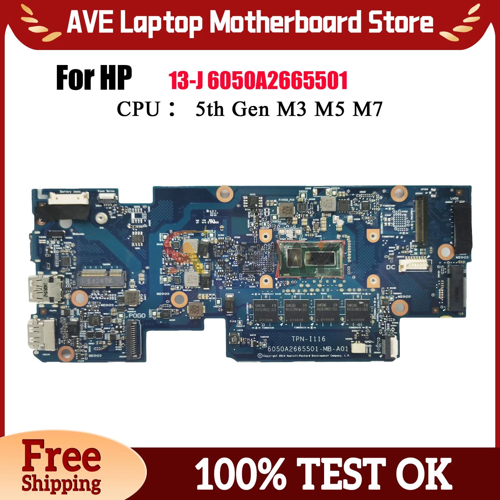 

6050A2665501 для ноутбука HP Envy X2 13-J, материнская плата 787280-601 792042-501 с процессором M-5Y70, 100% полностью протестирована