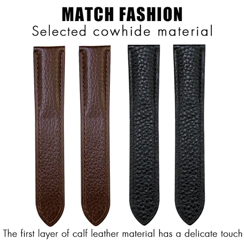 Imagen 2 del producto Correa de reloj de cuero genuino para Cartier TANK 14mm 15mm 16mm 17mm 18mm 19mm 20mm 22mm 23mm 24mm 25mm correa de reloj de piel de vaca colorida