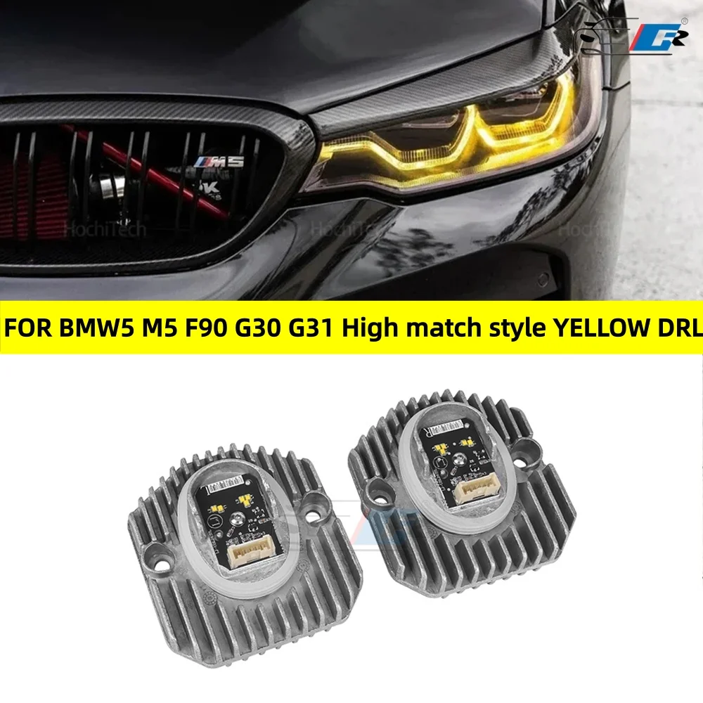 

Yellow DRL LED Boards Set For 18-20 BMW G30 G38 F90 M5 G31 G32 GT US EU Spec Adaptive LED Onwards Daytime Headlight
