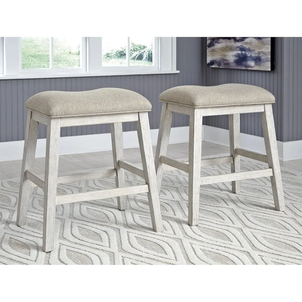 Skempton-Comptoir moderne de 24 pouces, tabouret de bar, 2 unités, blanchi