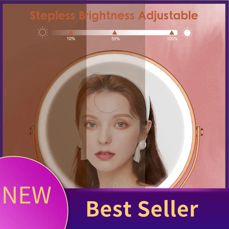 ABLU-1Set 10X LED Mirror Rechargeable Make Up Mirror Magnification Cosmetic Mirror 2 Side Brightness With 3 Colors A