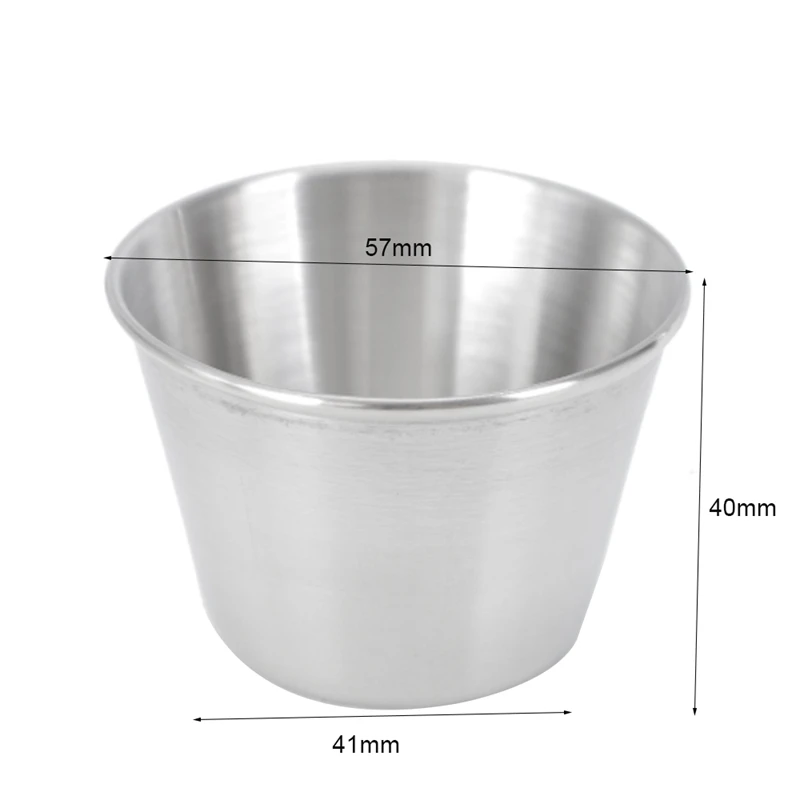 48 Pack Stainless Steel Condiment Sauce Cups,Commercial Grade Dipping Sauce Cups,Ramekin Condiment Cups Portion Cups