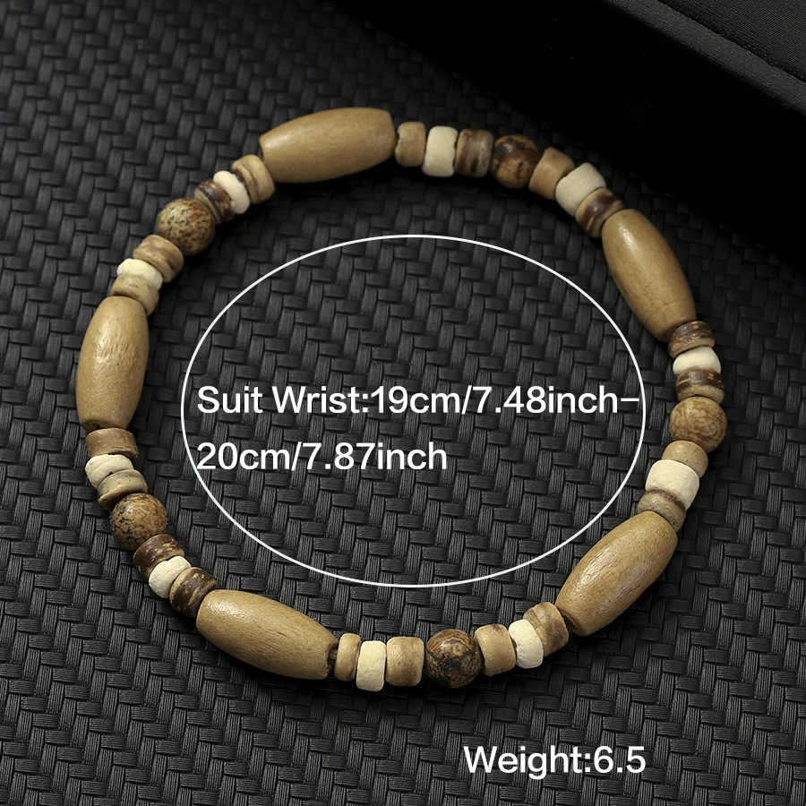 Noter Novel Herren Holzarmband Handgefertigt Howlit Tigeraugen Kokosnussperlen Strang-Armband Meditation Yoga Heilung Handgelenk-Accessoire – Detail 5