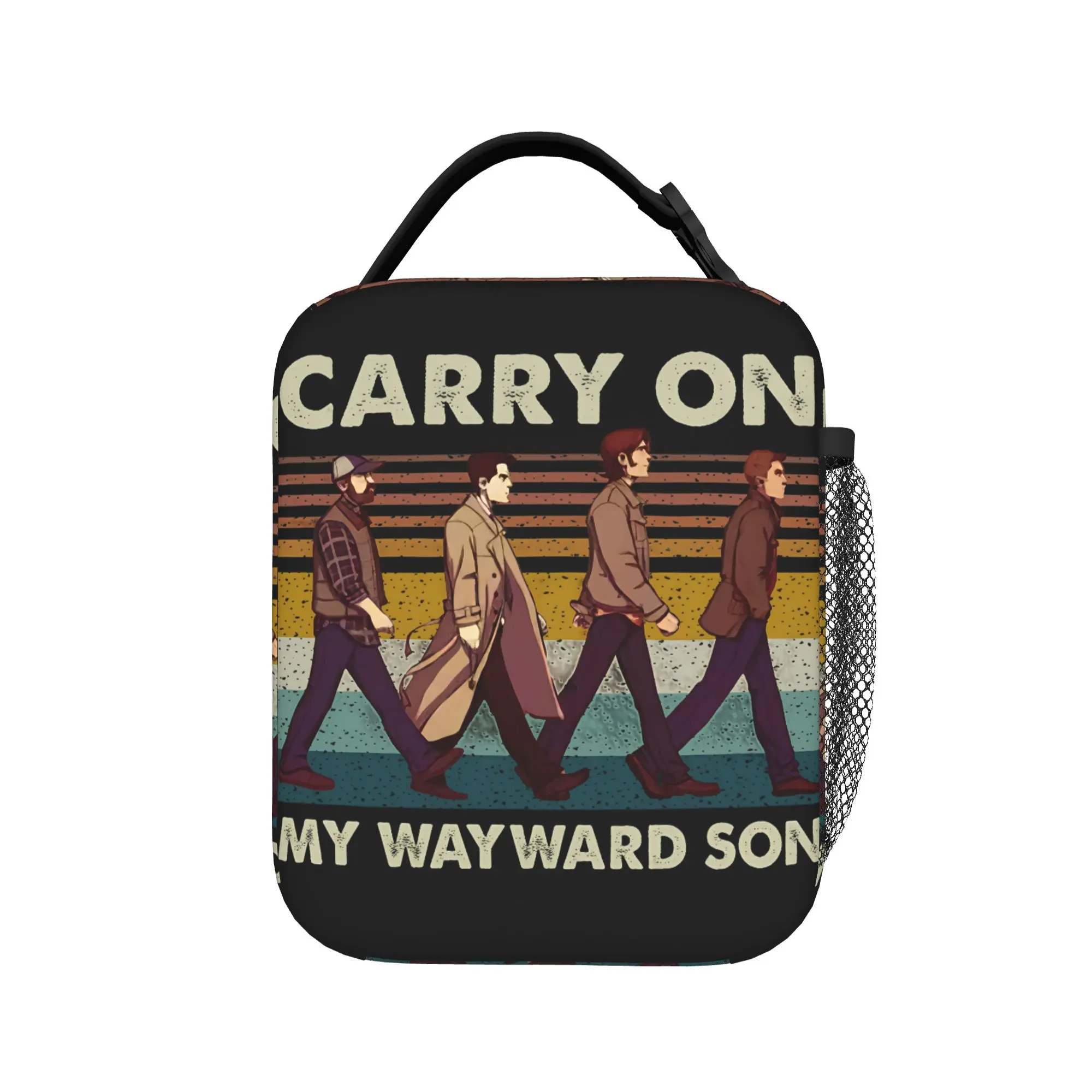 Carry On My Wayward Son Insulated Lunch Bag Cooler Bag Meal Container Supernatural TV Tote Lunch Box Men Women School  Travel