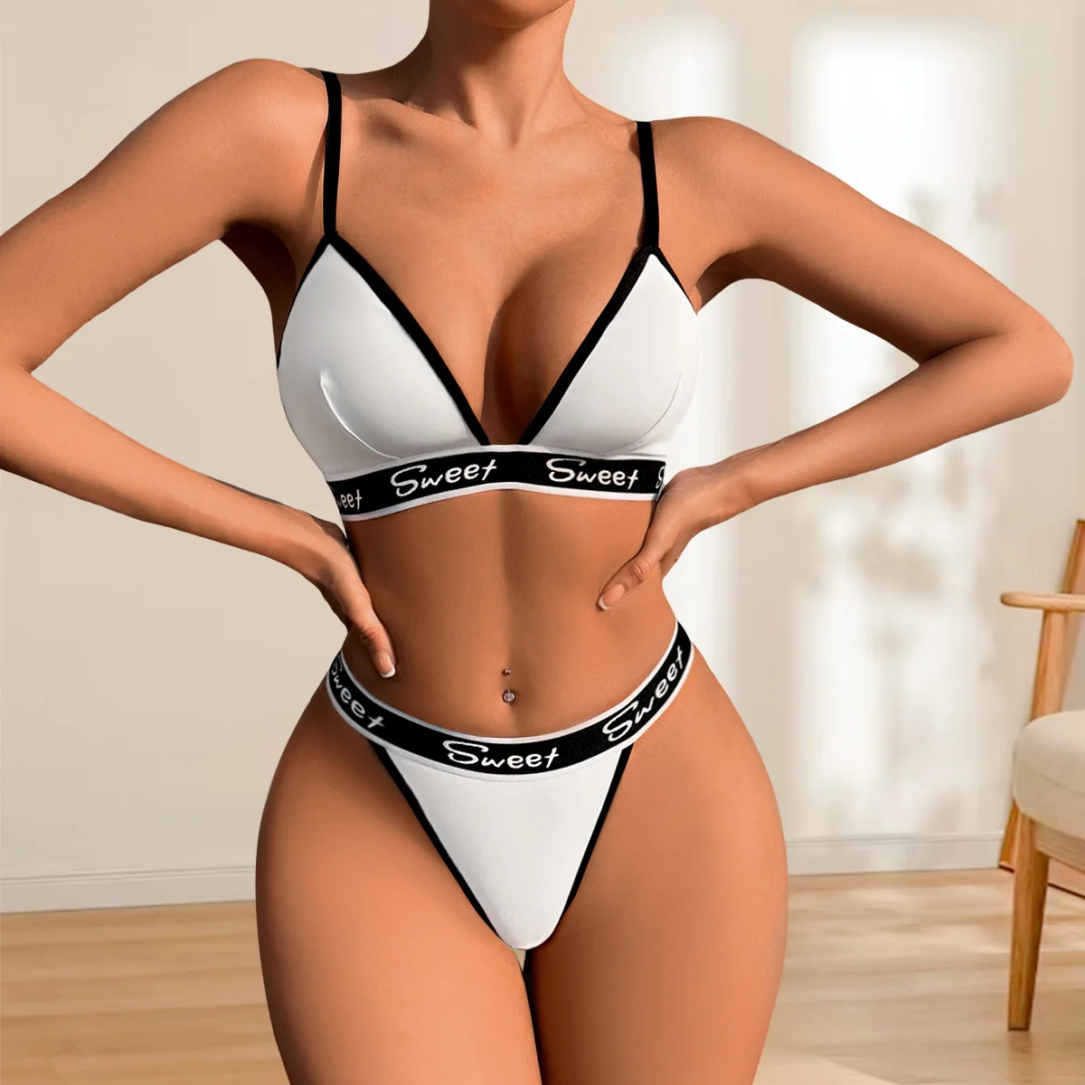 Mulheres sexy roupa interior 2 pçs conjunto de cintura baixa carta bordado conjuntos lingerie sexy conforto respirável elegante tangas e sutiãs outfits