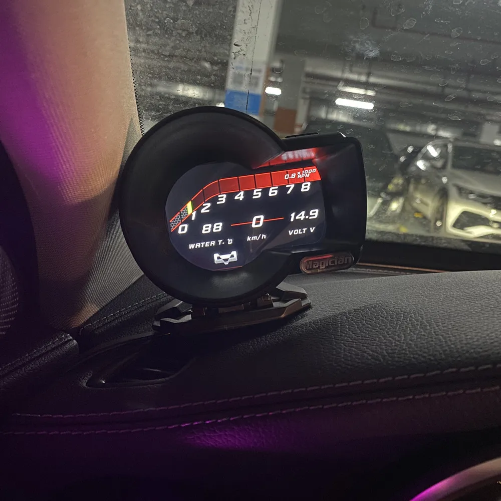 マジシャンゲージ NEW OBD2 F835 水温油圧ターボブースト RPM 電圧