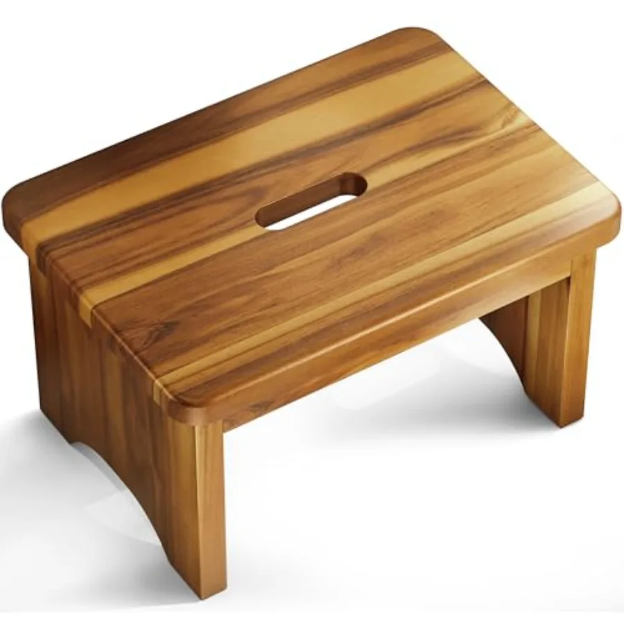 

Wooden Step Stool 9'' One Step Stool for Adults Wooden Beside Step with 550 Lbs Load Capacity Heavy Duty/Portable/Nonslip/Durab