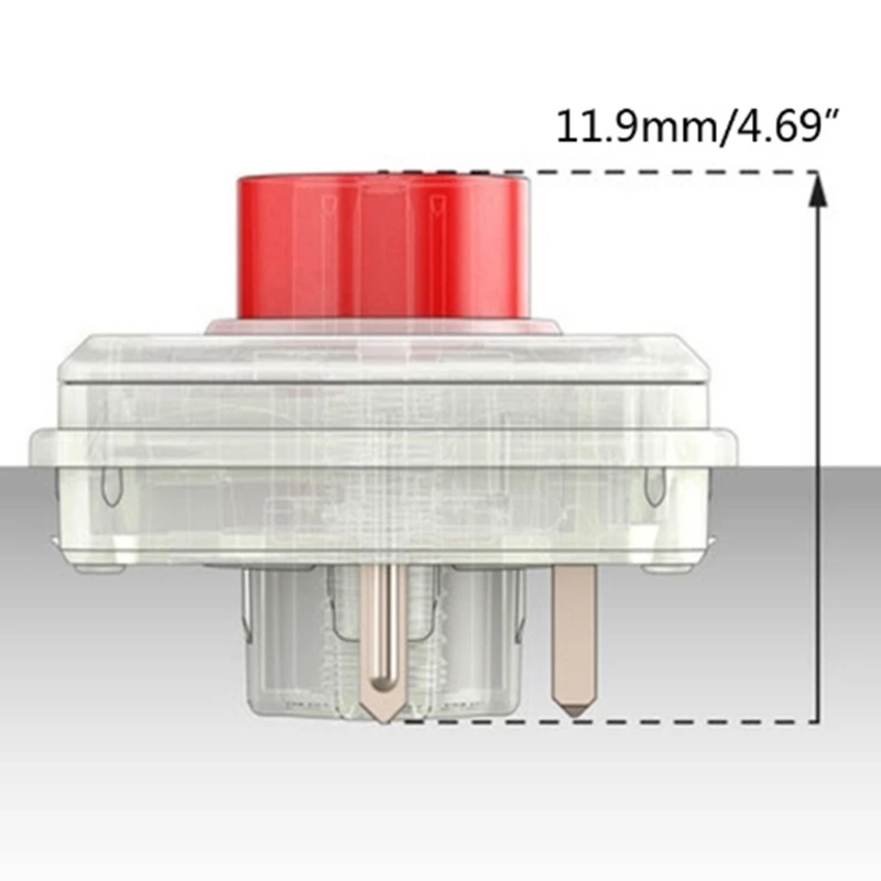 Interruptor linear cereja mx perfil baixo rgb vermelho/prata (4 unidades) interruptor linear montado placa